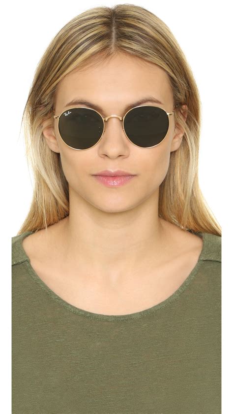 large round ray ban sunglasses.